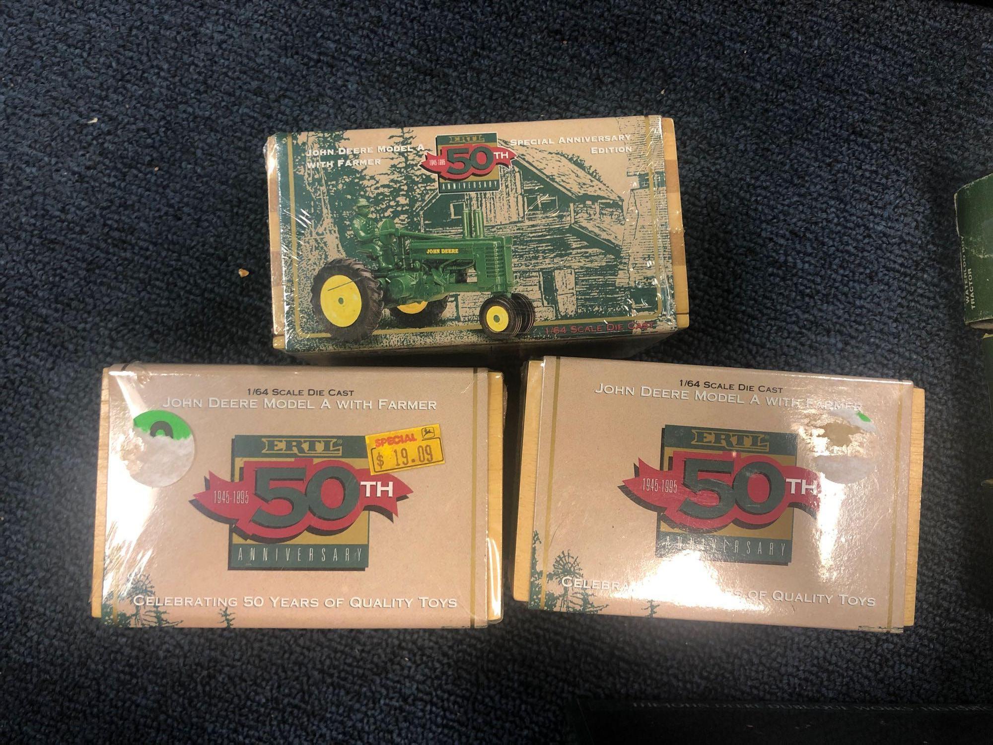 Miniature John Deere and other tractor diecast models