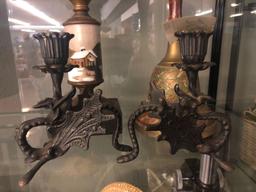 Bell, oil lamp and candlestick holders