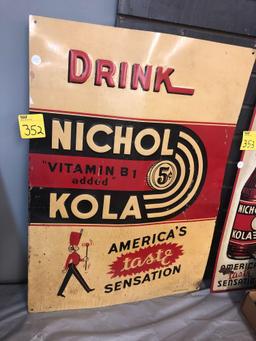 Nichol Kola metal sign