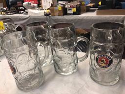 4 Paulaner Munchen beer glass mugs/steins