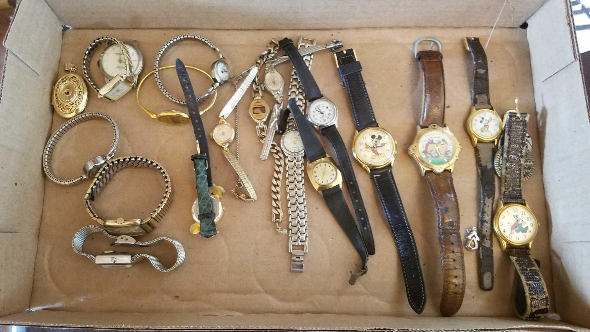 Mickey mouse, timex, remington, waltham mens and womens