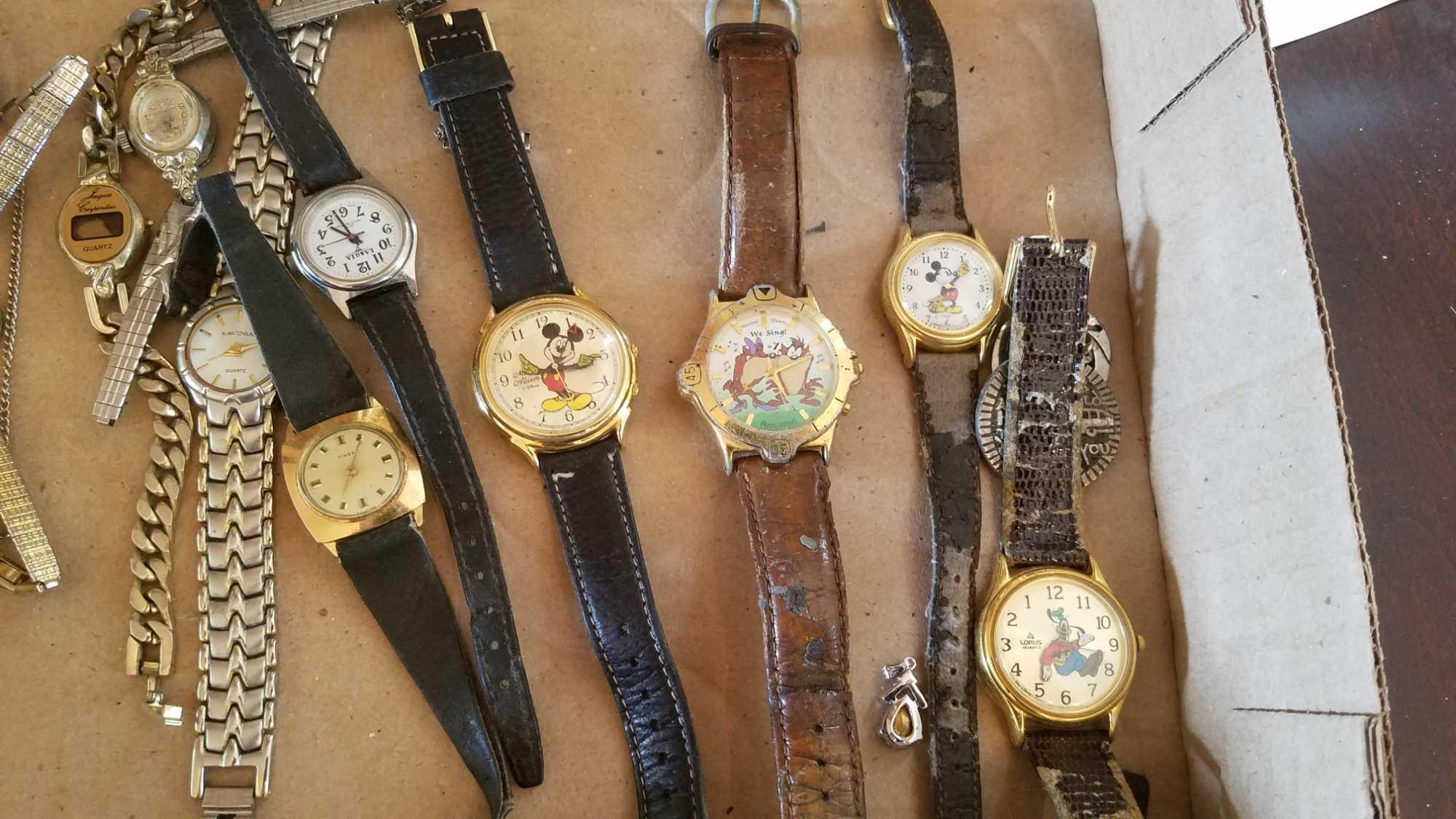 Mickey mouse, timex, remington, waltham mens and womens