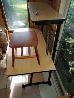 Computer Desk, Wood Stool