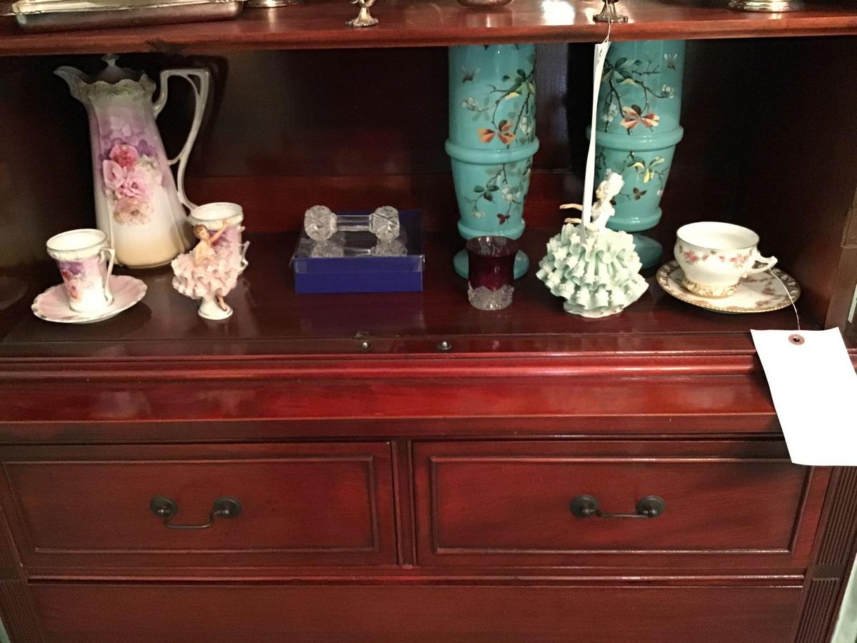 RS Prussia tea set, Sandizell, figurines And floral vases