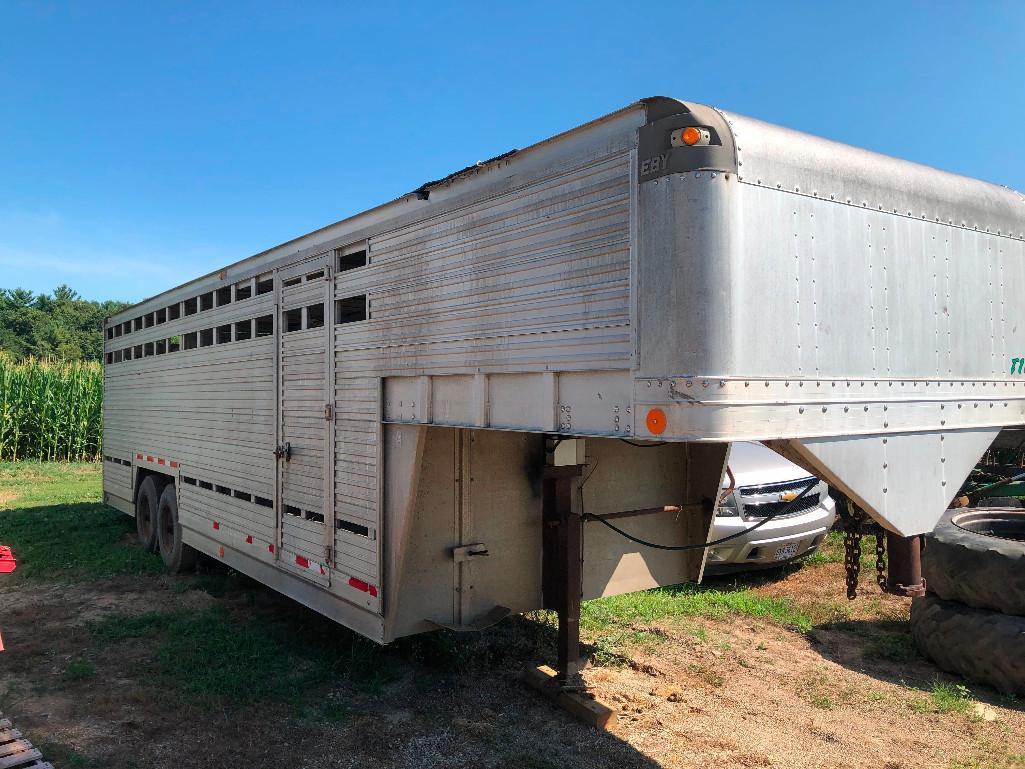 1993 Eby 24' gooseneck trailer 8' wide with center gate