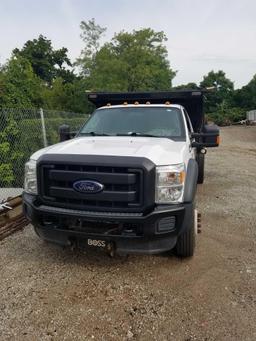 2015 Ford F550 with dump bed, 6.7L powerstroke diesel, Boss V plow with bracket, 53,635 miles