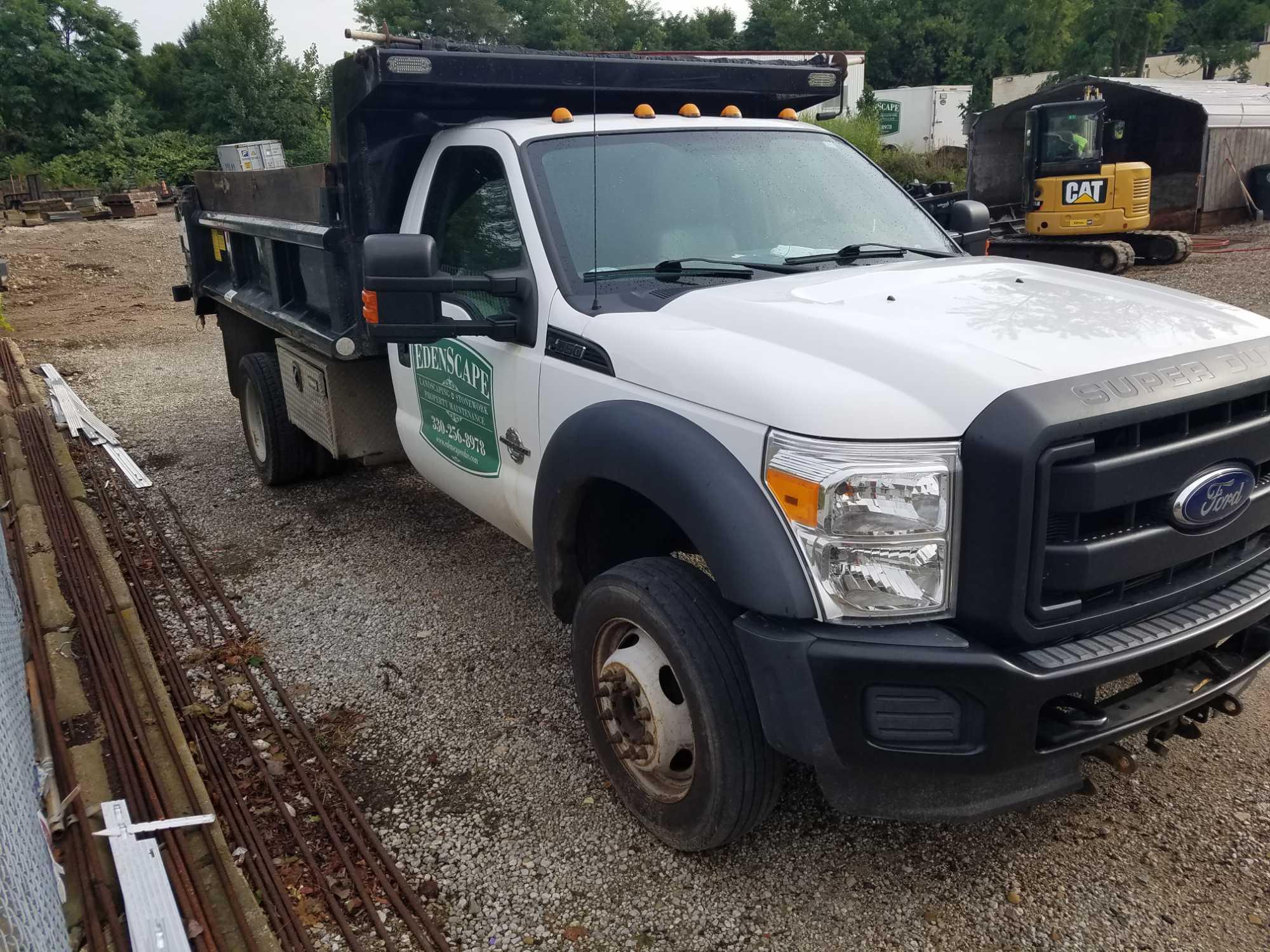 2015 Ford F550 with dump bed, 6.7L powerstroke diesel, Boss V plow with bracket, 53,635 miles