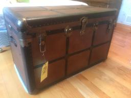 Early Pittsburgh Trunk Co. Diamond Fibre trunk 40in W x 25in T