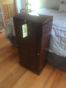 Cherry finish jewelry chest 40in Tall