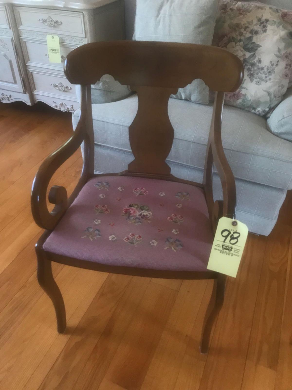 Early needle point seated chair