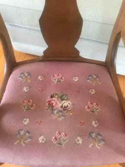 Early needle point seated chair