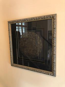 Framed Art, Clock, Floral Print