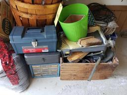 Baskets, Assorted Tools, Sprayer, Rope