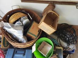 Baskets, Assorted Tools, Sprayer, Rope