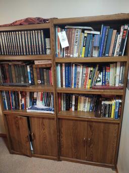Two Bookshelves w/ Hardback McKinley Books, Presidential and War Books