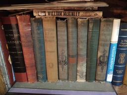 Two Bookshelves w/ Hardback McKinley Books, Presidential and War Books