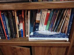 Two Bookshelves w/ Hardback McKinley Books, Presidential and War Books