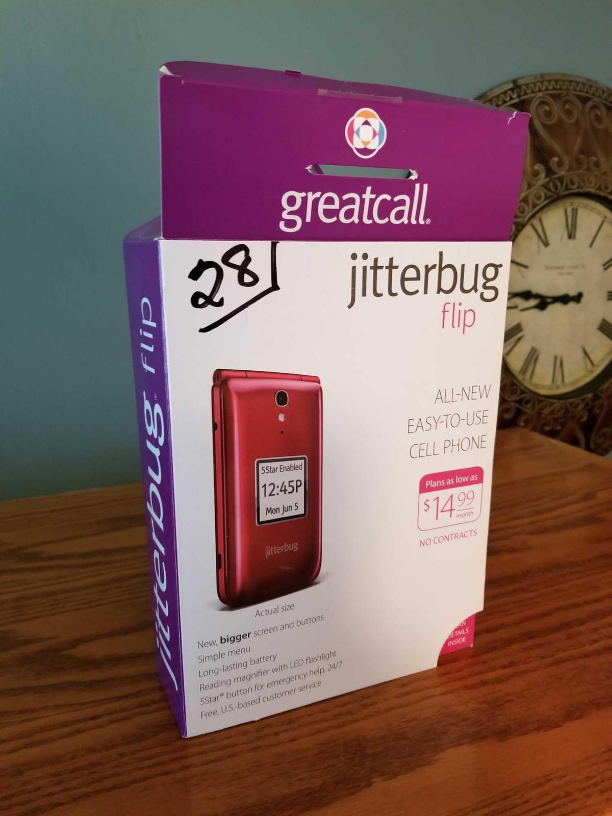 Jitterbug flip phone, never used