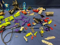 Large group of Transformers, Transformer parts, other robots, 1980s