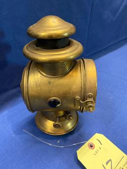 Early brass carriage lamp