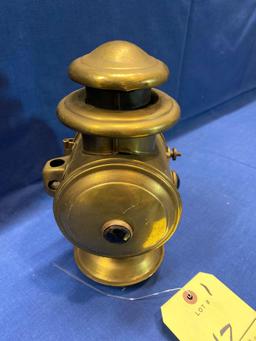 Early brass carriage lamp