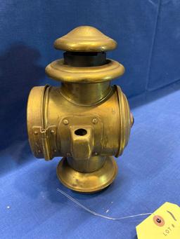 Early brass carriage lamp