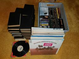 Assorted Records, 45s, Tapes, CDs, Books