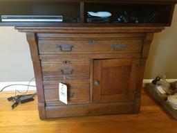 Oak washstand 3 drawer one door