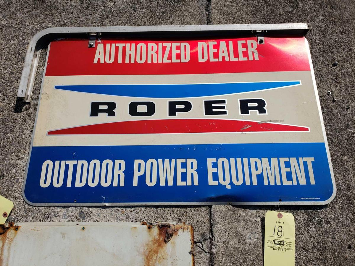 Roper Dealer Double Sided Hanging Tin Sign