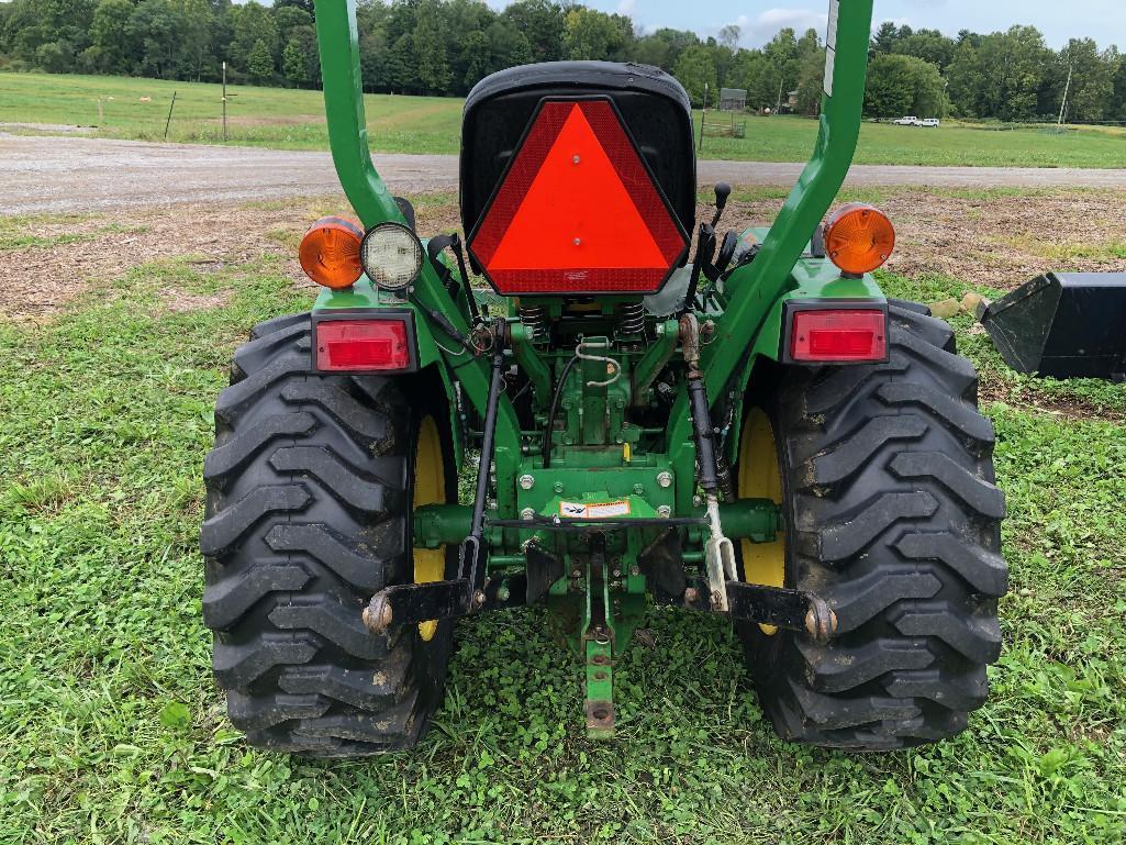 One owner JD 3005 4WD gear drive with Hi-Lo 3 pt. rops, 1214 hrs, diesel, PTO