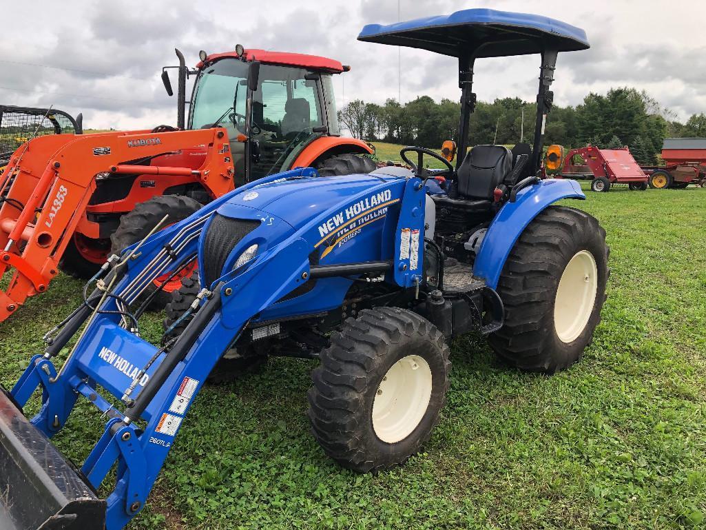 New Holland Boomer 41 4WD with NH 260 TLA loader with QT mat. bucket 137 act. hours