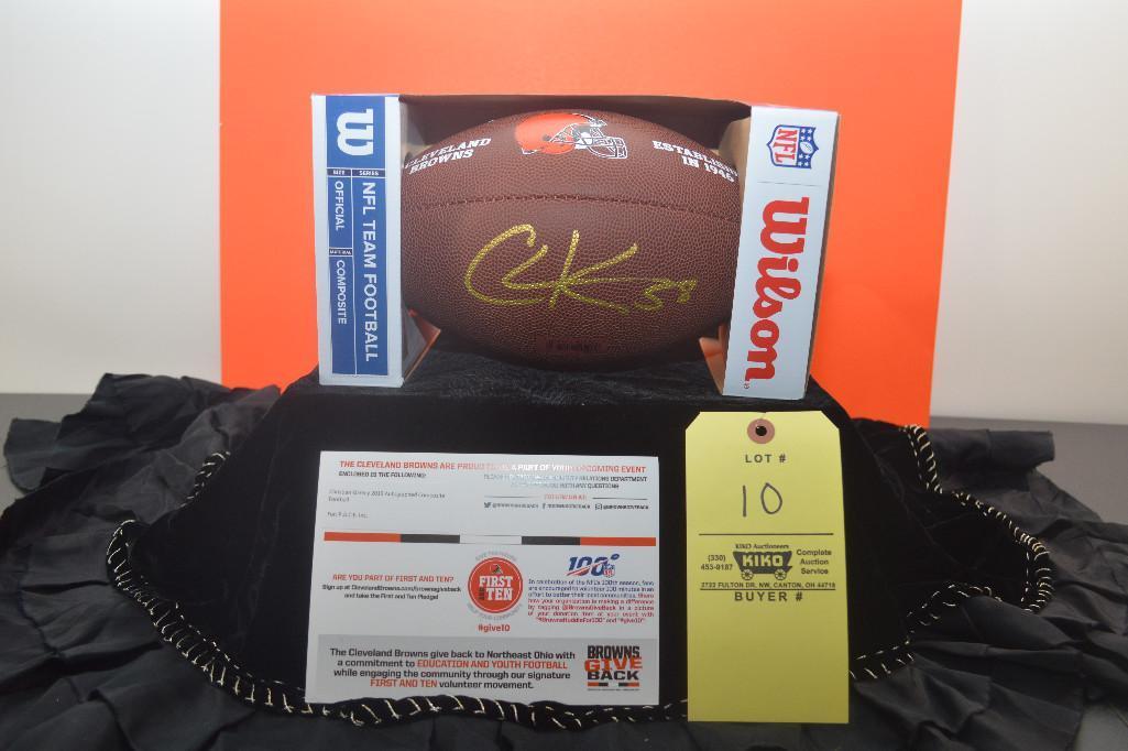 Signed Browns footbal by Christian Kirksey