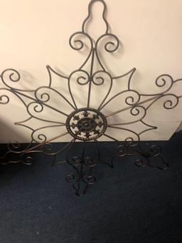 Metal shelf, bells, wall hanging, floral