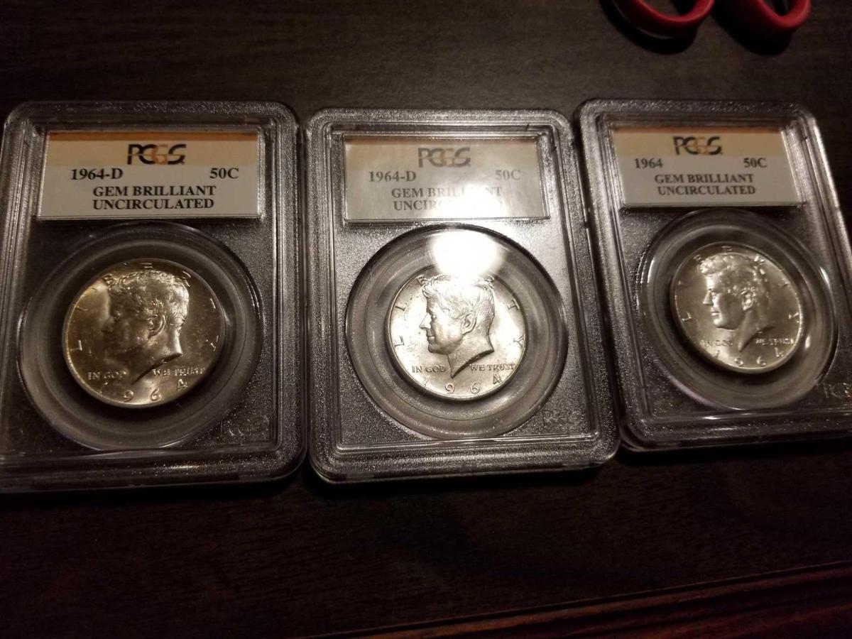 1964 Kennedy halves, bid x 3