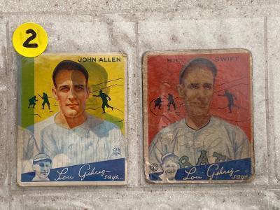 (20) 1934 Goudey baseball cards.