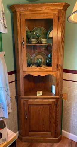 Oak 2 piece Corner Cabinet