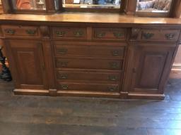 Large oak bar/server two pc