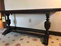 Sofa table with double pedestal