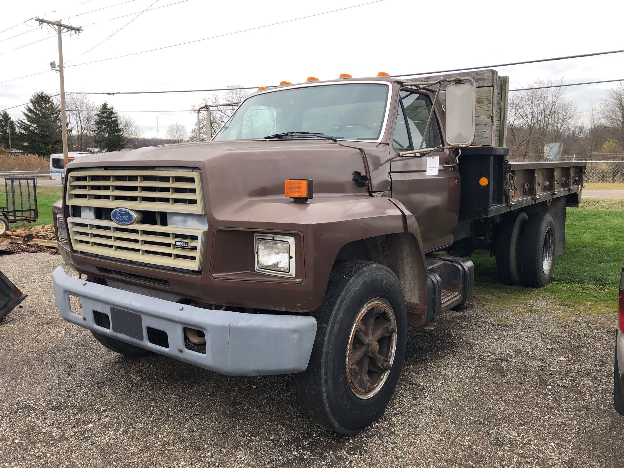 1991 Ford F600 diesel flatbed