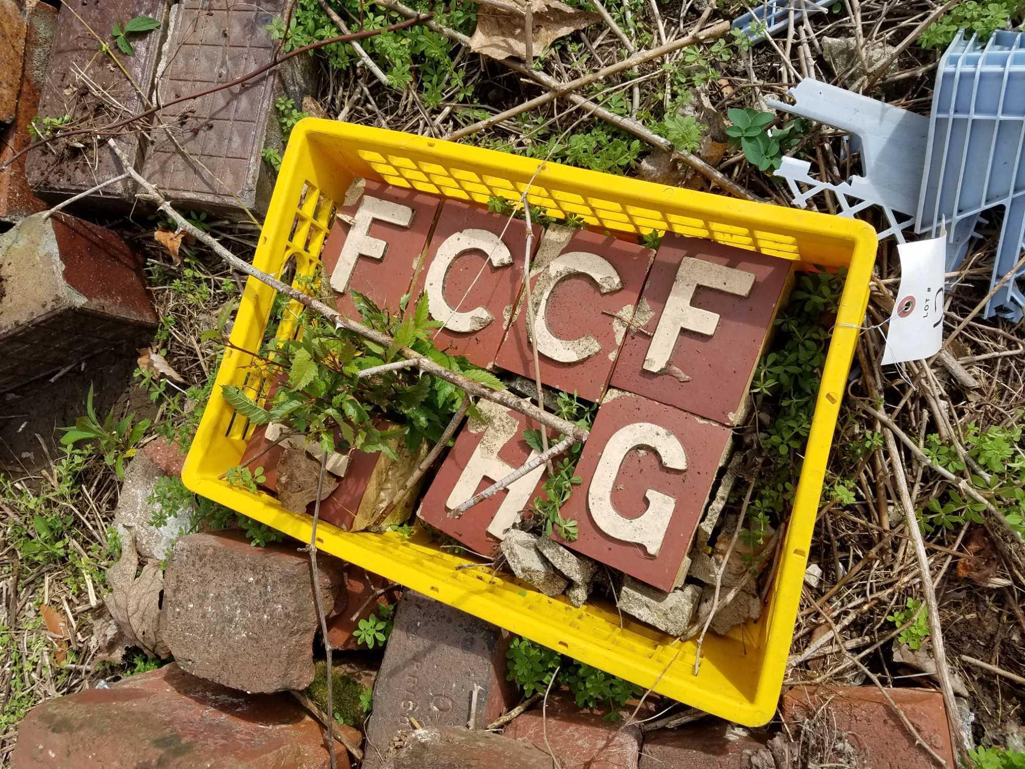 Group of assorted paving brick. Some from Ohio State Prison