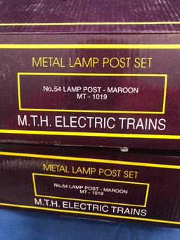 MTH Electric Train Metal Lamp Post Set