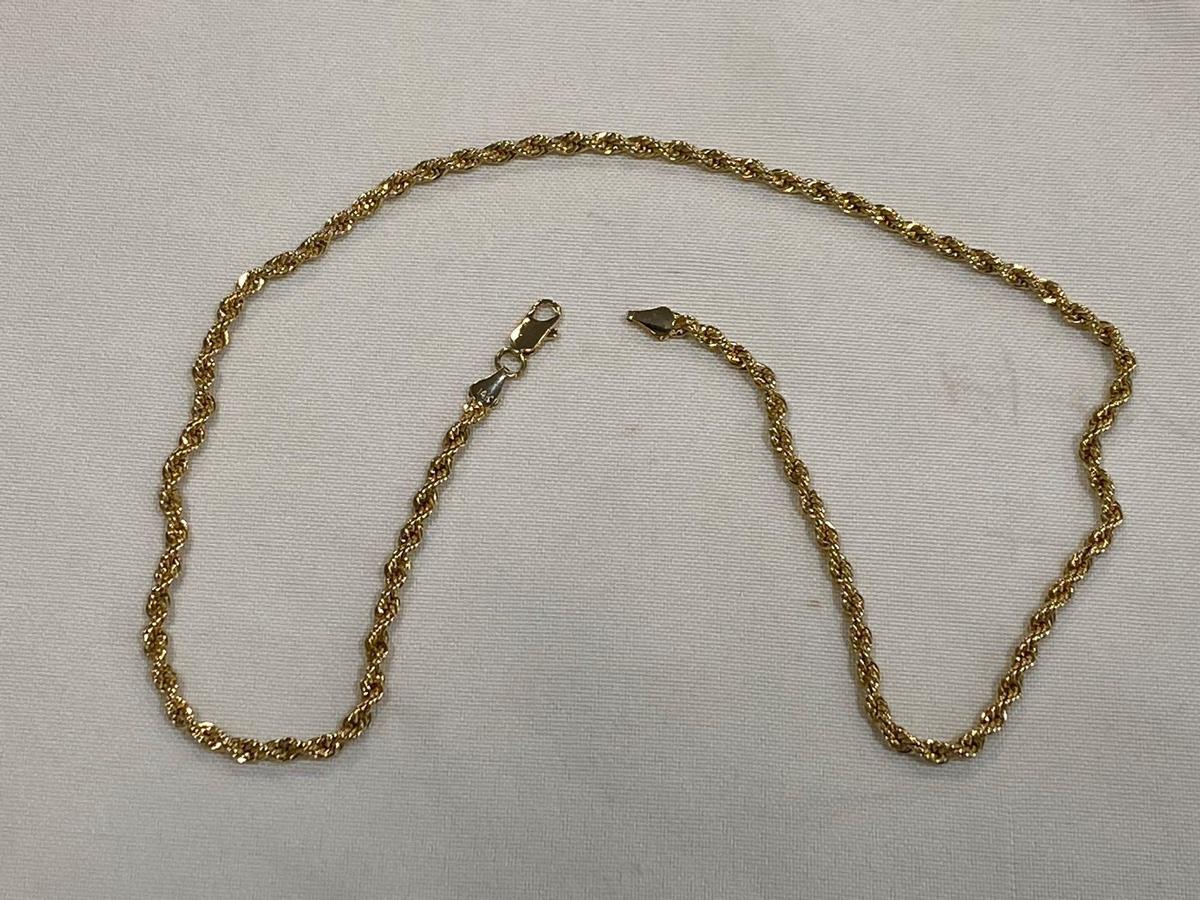 Marked 14K 20" gold necklace.