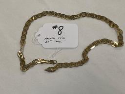 Marked 14K gold necklace, 20" long.