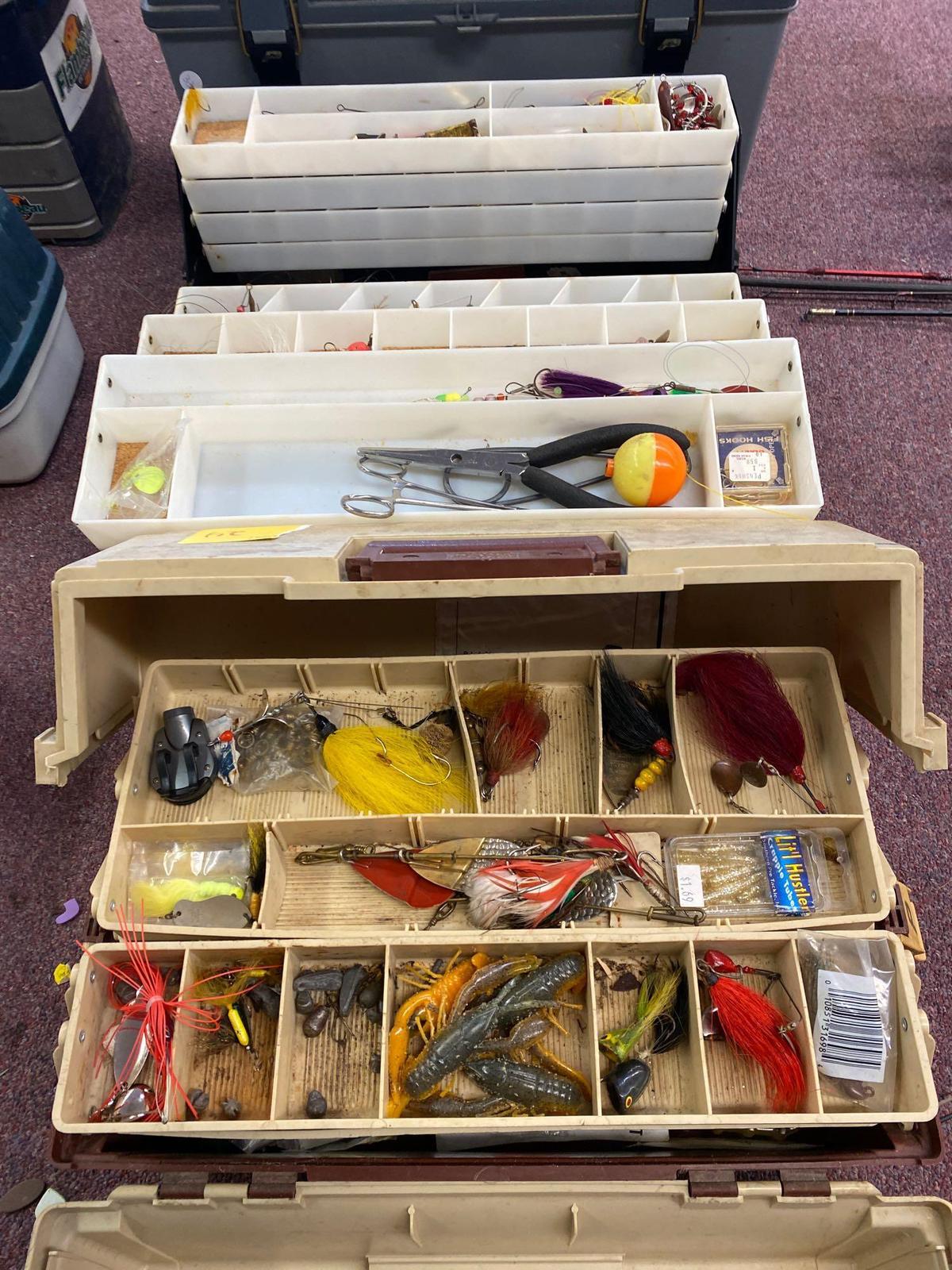 3 tackle boxes full