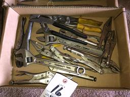 Large wrenches, vise grips, snips, punches