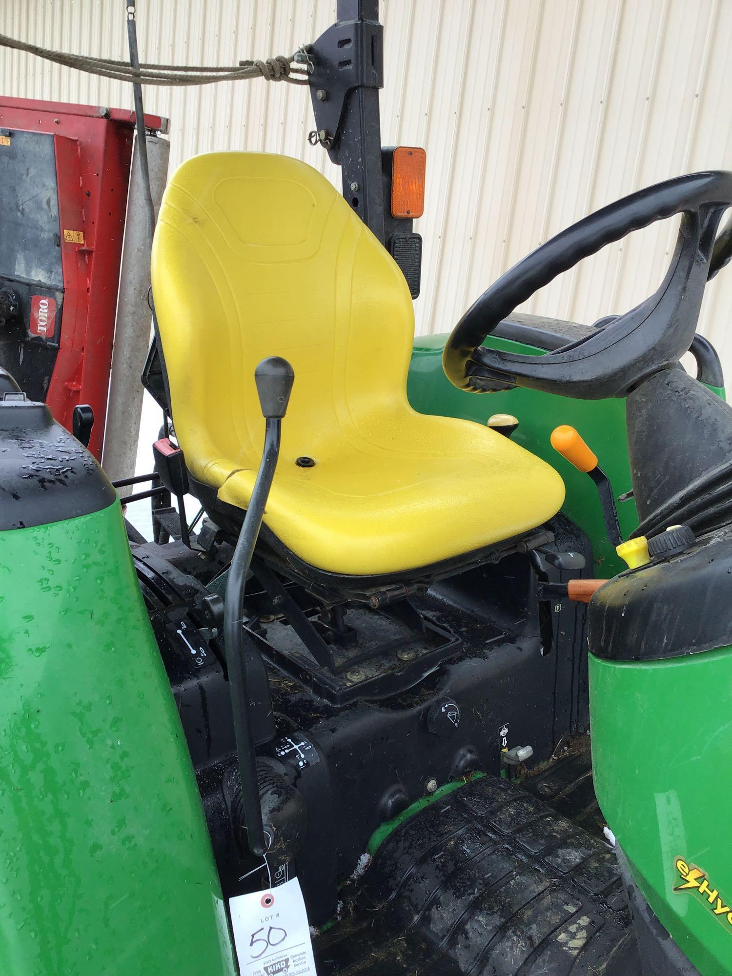 John Deere 4520. 4wd. 3,296 hours. Turf tires. 1 remote. Hydrostatic