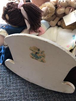 Dolls, Plush Bear, Cradle, Mini Quilt Rack