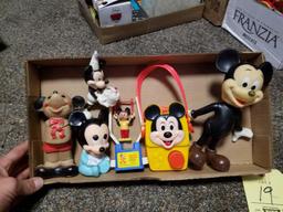 Mickey trapeze, radio, rubber toys