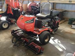 Jacobsen Green's King plus IV mower. With 18 hp Vanguard engine. 1,854 hours. Runs