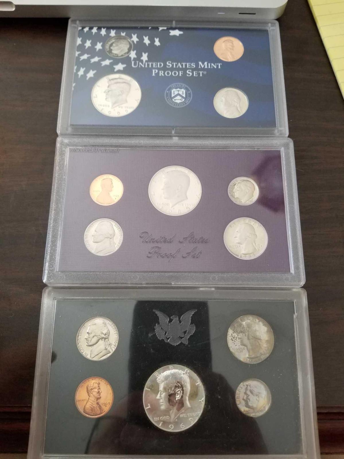 1969, 1985, 1999 proof sets, bid x 3